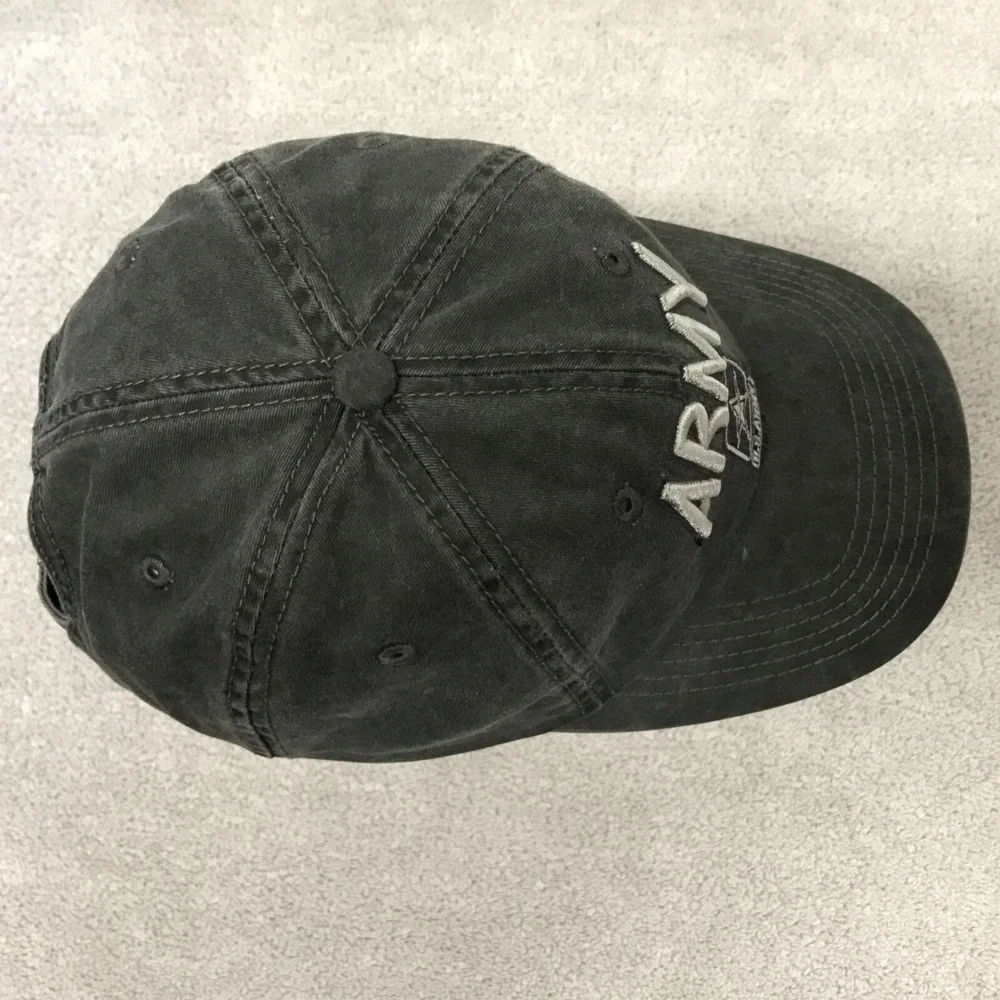 US Army Ball Cap Hat Gray Embroidered Adjustable Cotton